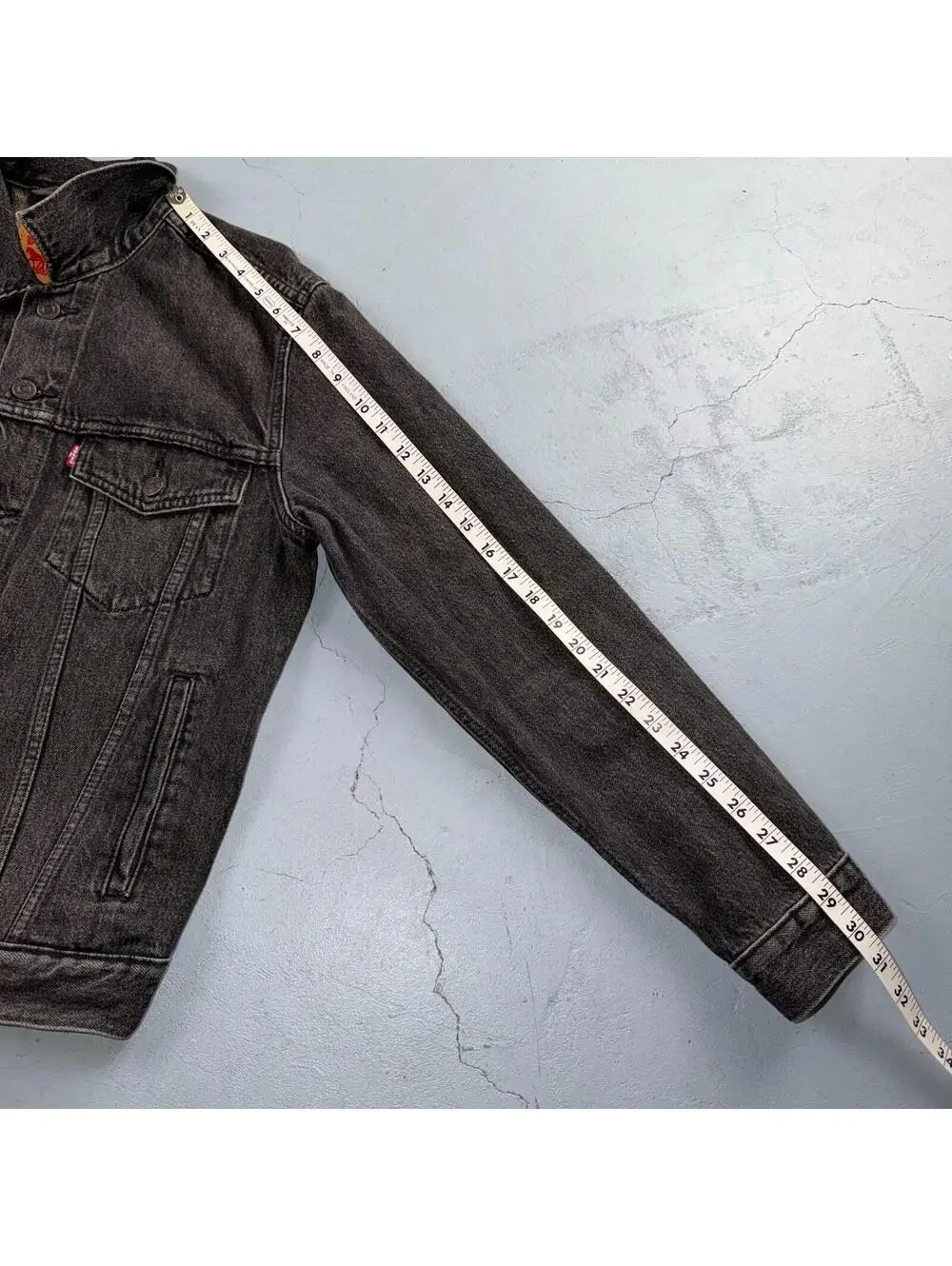 Levis Button Front Cotton Denim Trucker Jean Jacket Black Type 3 VTG Style Y2K